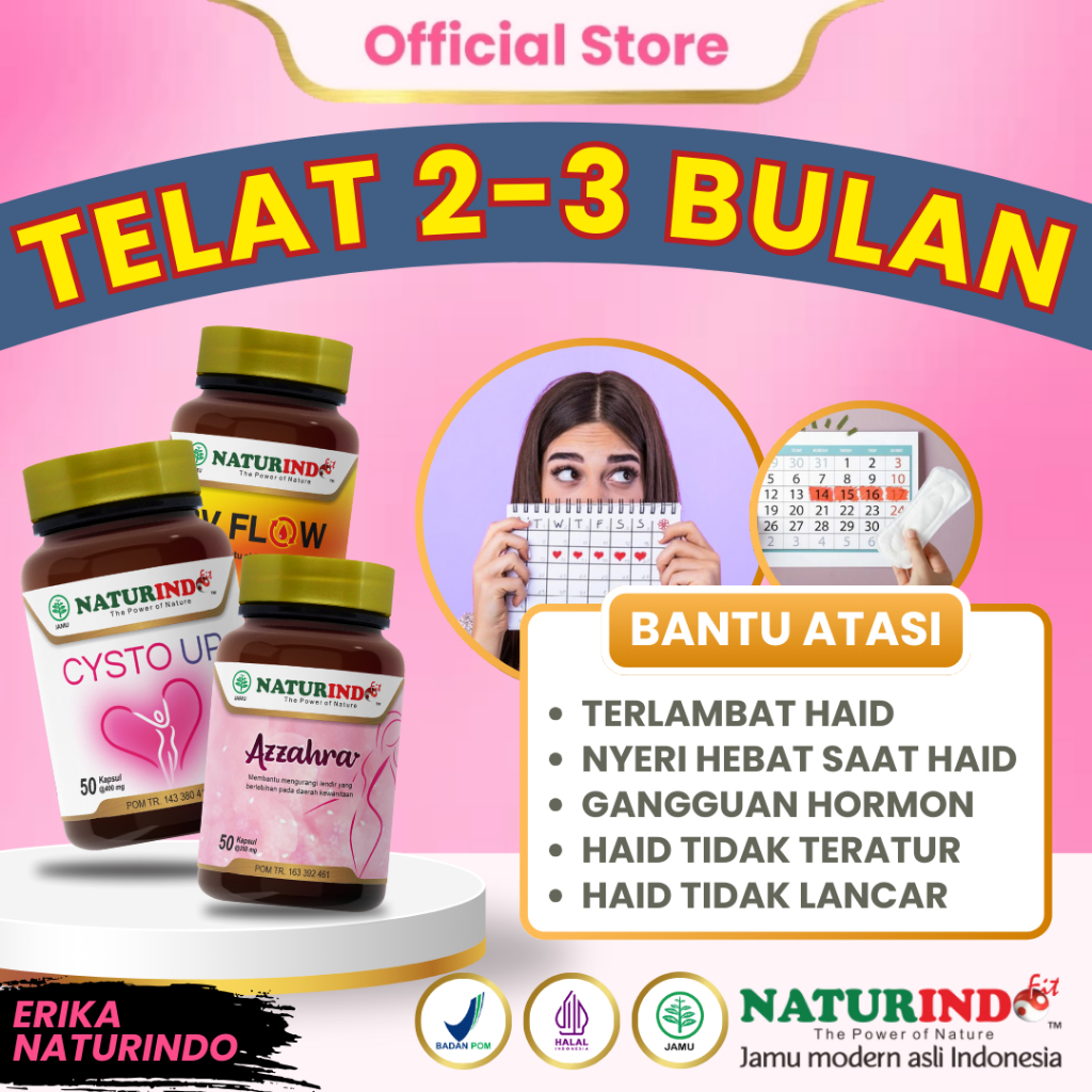 Herbal Telat Haid 2 3 Bulan Pelancar Haid Telat Menstruasi NATURINDO