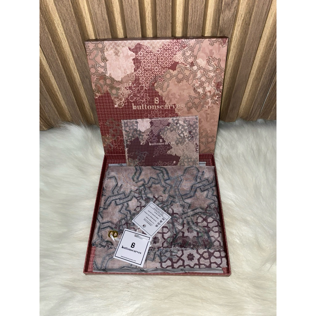 Buttonscarves Haramain Series Voal Original Berry - Hijab Segi Empat Premium