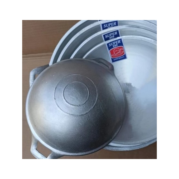 WAJAN SUPER Penggorengan Anti Lengket / Wajan Kuali Almunium Serbaguna / kuali cekung alumunium teba