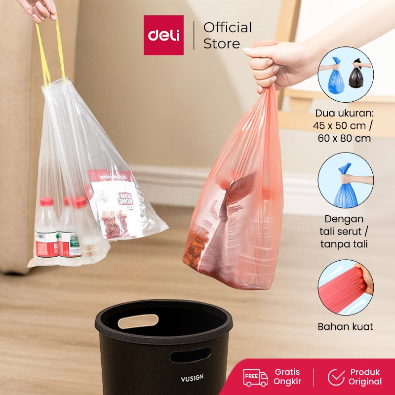 Vusign Plastik Sampah Roll Dengan Tali / Tanpa Tali 45 x 50 cm & 60 x 80 cm Isi 50/60/120/125 VS130X