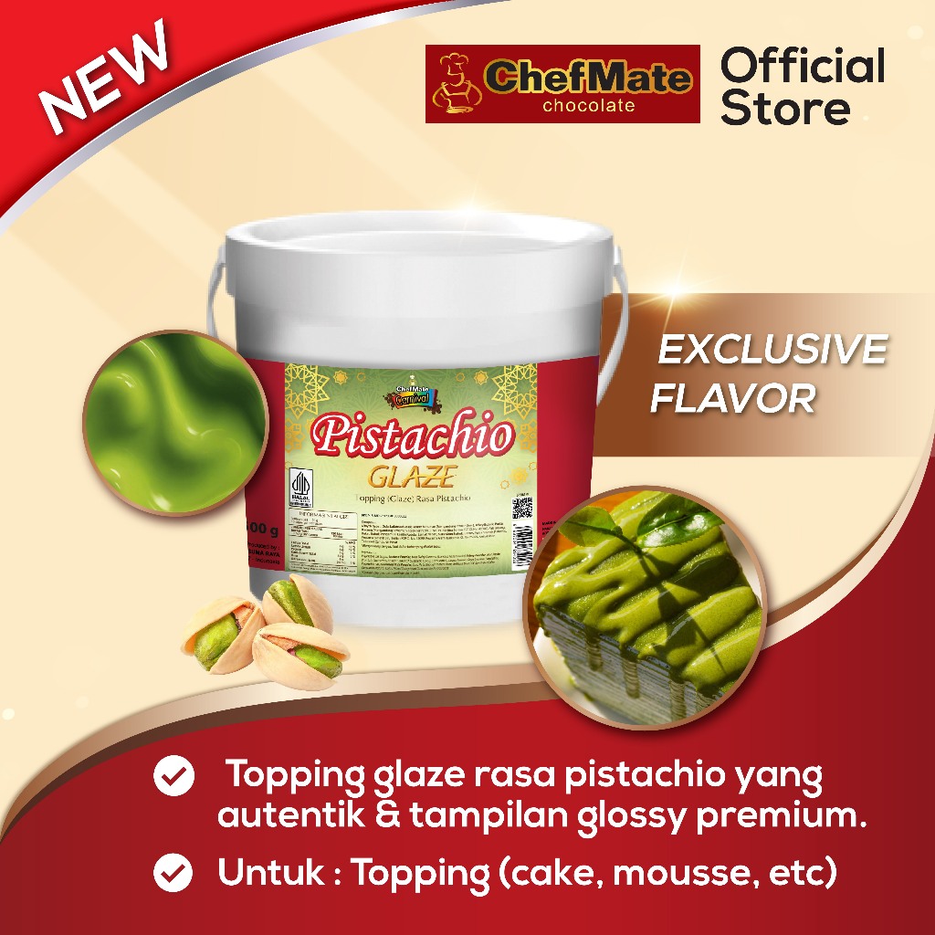 GLAZE PASTA PISTACHIO - FILLING TOPPING PISTACHIO PREMIUM GRADE CHEFMATE
