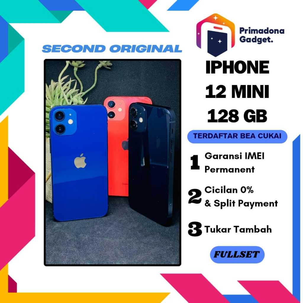iPhone 12 Mini 128GB - Fullset OEM - 128 GB - Second Terdaftar - COD Surabaya