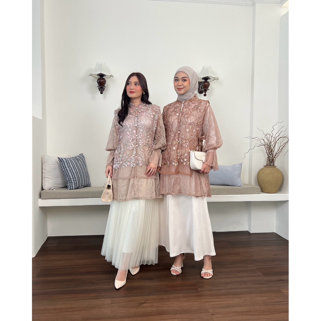 Perfectu Official Bella Tunik Outer Mewah Simple Elegant Cardigan Muslim Panjang Wanita Motif Baju A