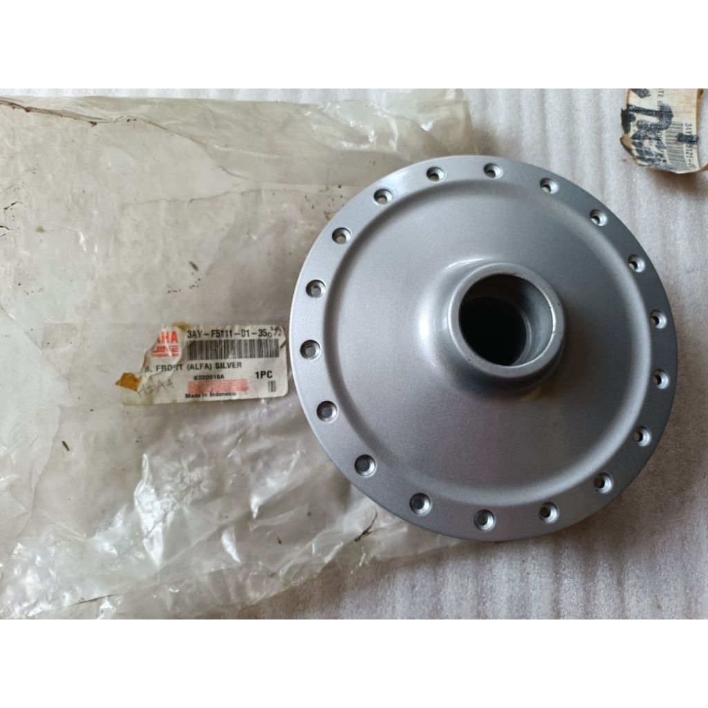 Tromol depan Yamaha alfa original nos silver