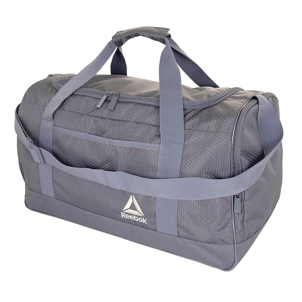Reebok Garnet Large Gym Bag Unisex Sport Duffel Bag Heather Grey