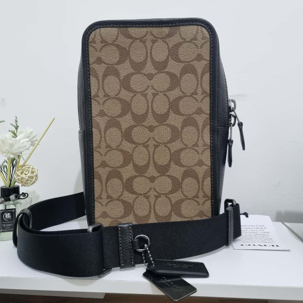 Coach Sullivan Sling Bag Pria, Tas Slempang Pria Khaki ORI 100%