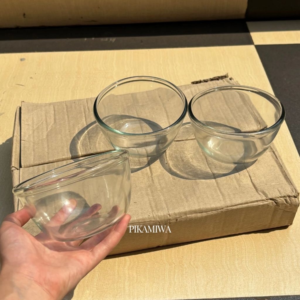 6 PCS MANGKOK KACA POLOS BIB 5 POLOS mangkok sop mangkok kuah mangkok sayur mangkok cantik murah