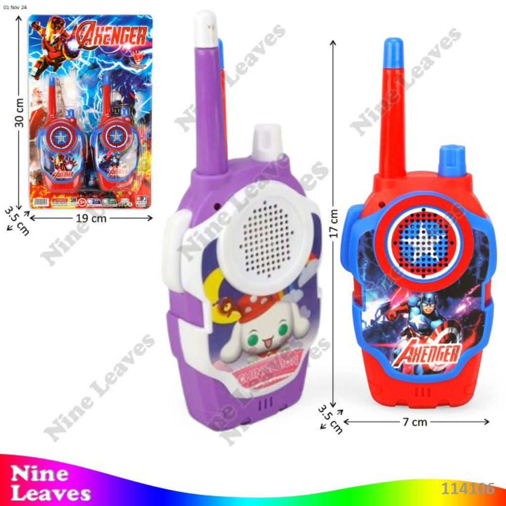 Mainan Anak Walkie Talkie HP Avenger/Cinnamon B/O Suara Lampu