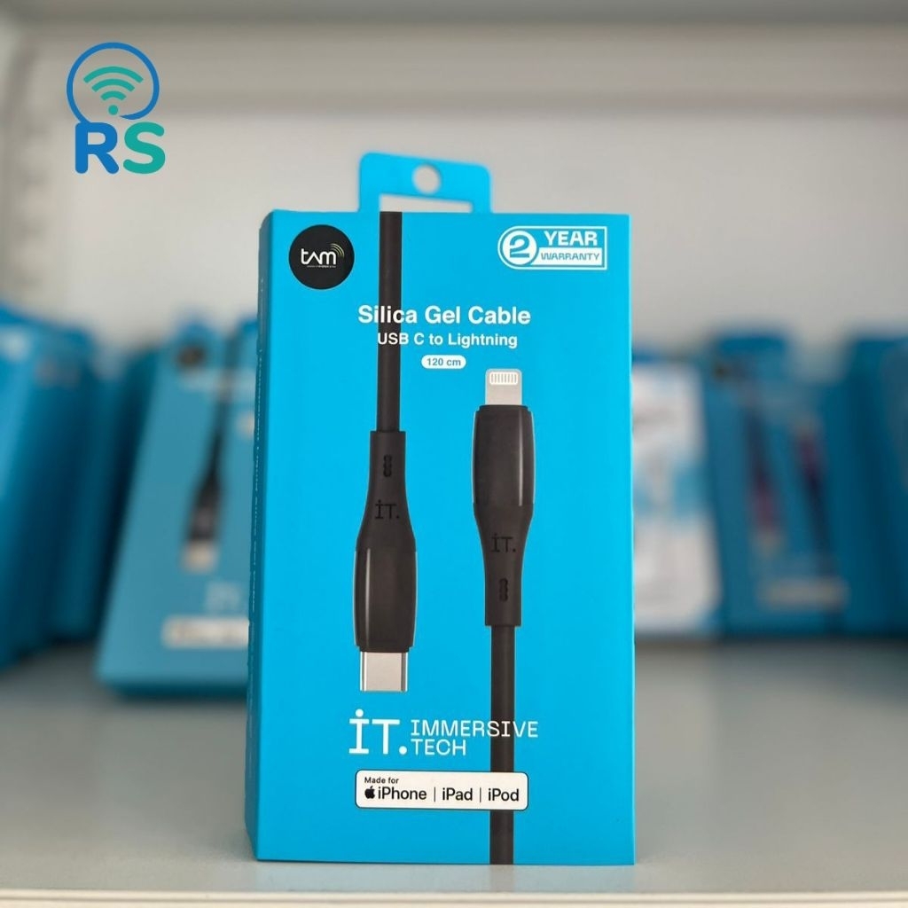 iT USB-C to L Lightning Transparent Liquid Silica Gel Cable iPhone iPad iPod MFI Kabel - Black / Min