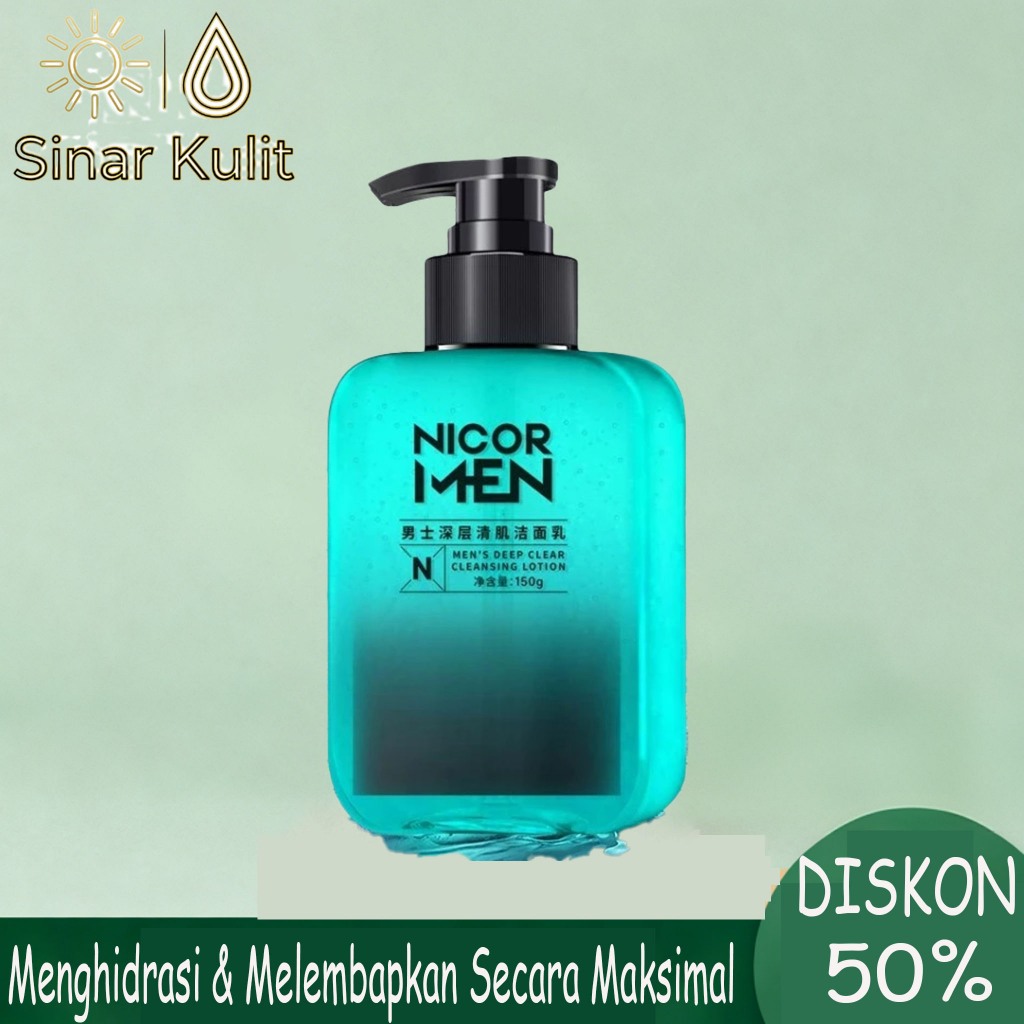 Nicor Pembersih Wajah Pria Sabun Wajah Pria Jerawat 150g Pemutih Wajah Pria Kontrol Minyak Tungau Pe