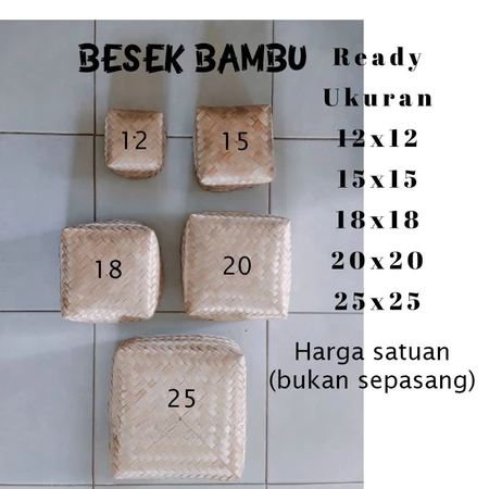 Besek Bambu Box Catering Makanan Anyaman Bamboo Tempat Nasi Kotak