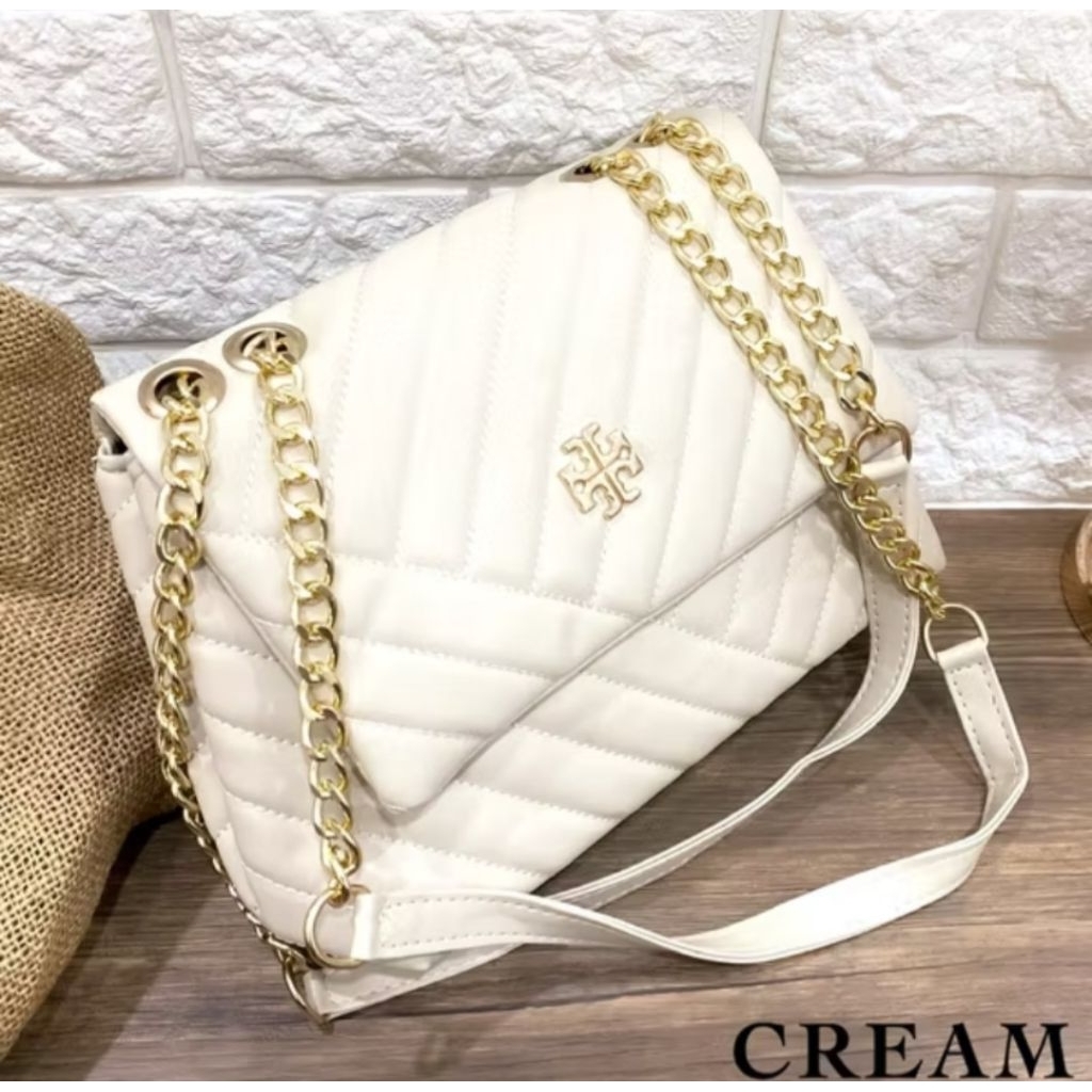 preloved tas selempang/shoulder bag/tas wanita Tory Burch cream