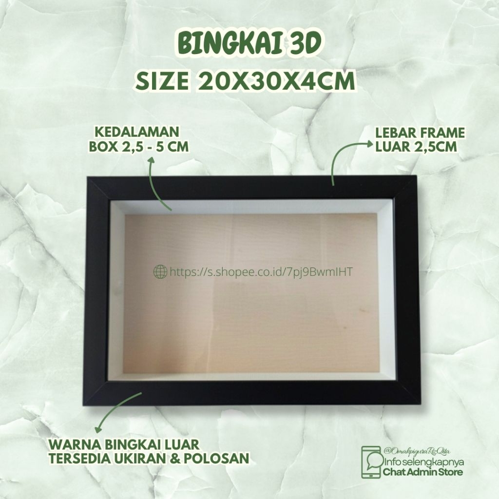 [20x30x5Cm] Pigura 3D / Pigura mahar / frame PopUp / DIY