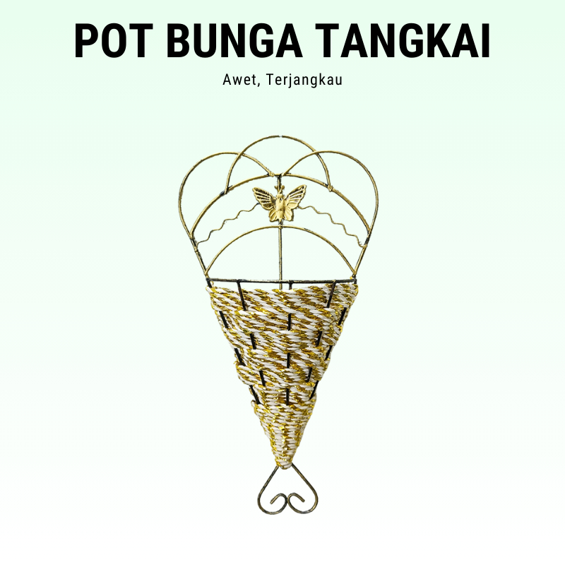 Pot Gantung Plastik Hias Bunga Tangkai Pajangan Dinding Kamar Rumah Cafe Ornamen Aesthetic PBP57-A