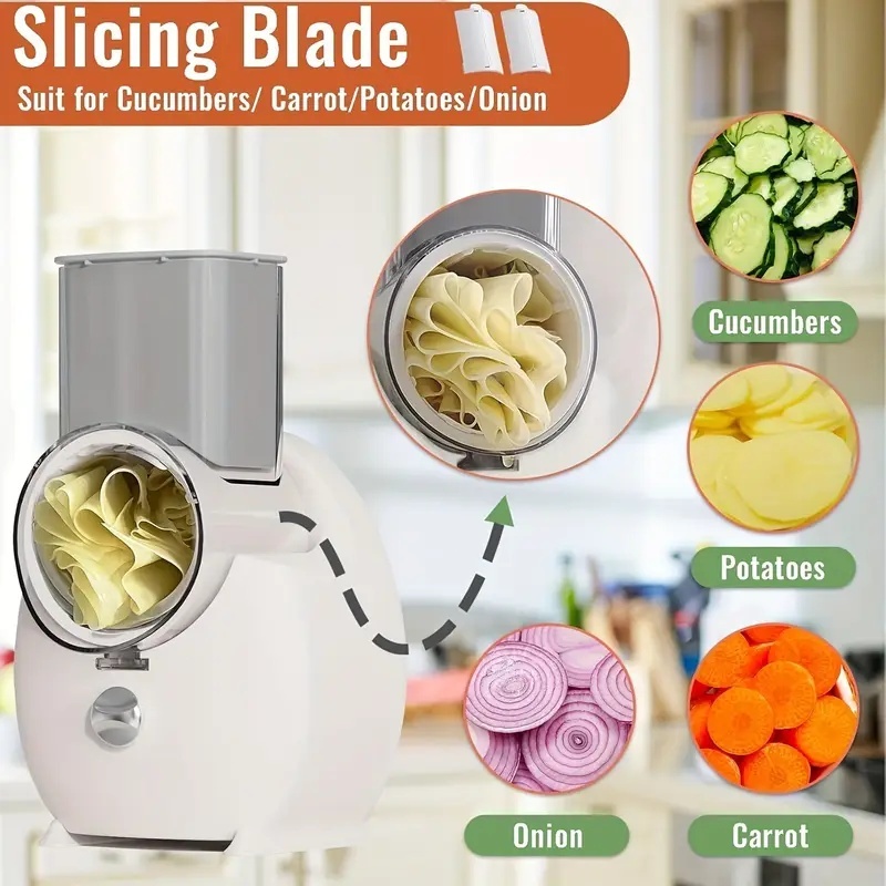 HOT SALE Pemotong Sayuran Otomatis 3 Pisau USB 12V Pemotong Sayuran Listrik Sepenuhnya Otomatis