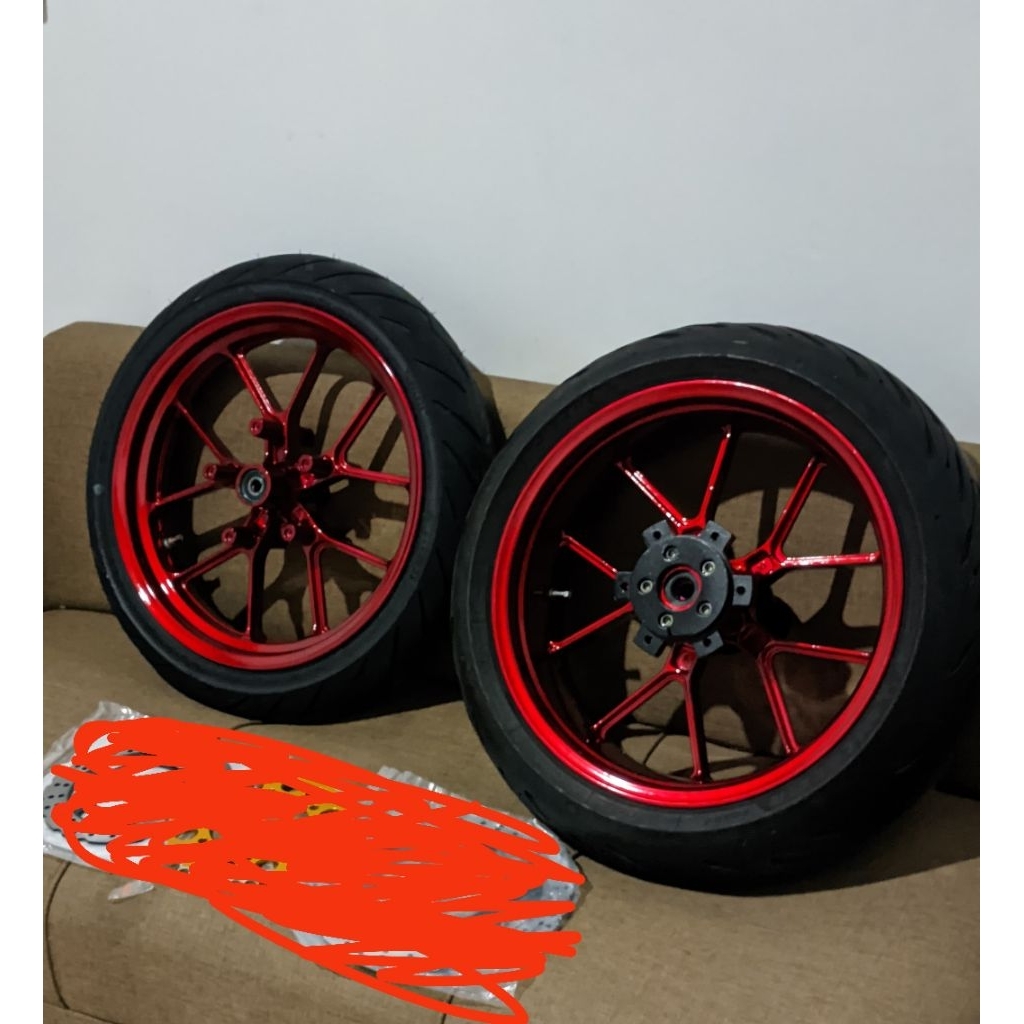 velg tapak lebar 6 inch Ninja 250 karbu/Fi/z250/Fi new