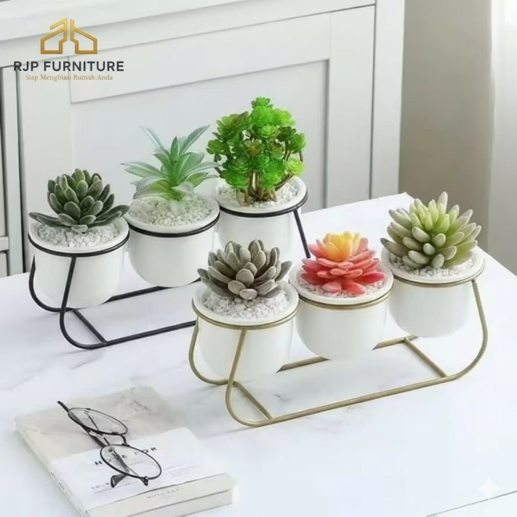 RJP FURNITURE Rak Bunga Pot Standing Rak Tanaman Rak Hiasan Minimalis Modern Aestetic Industrial - N