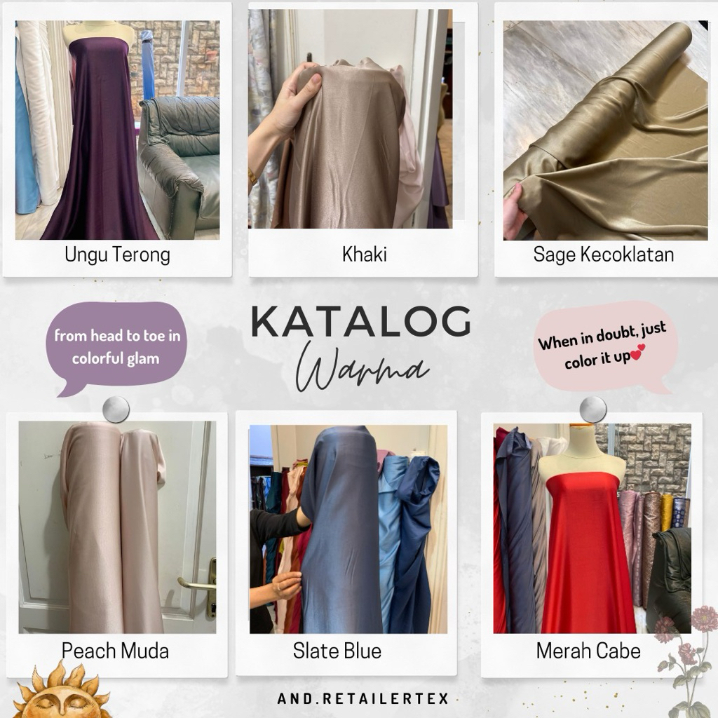 Bahan Kain Satin Premium Mxmara Maxxymarra Pure silk Original Silk Bahan Dress Bridesmaid Baju Kurun
