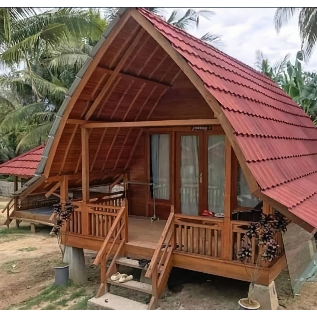 Rumah kayu lumbung kayu jati