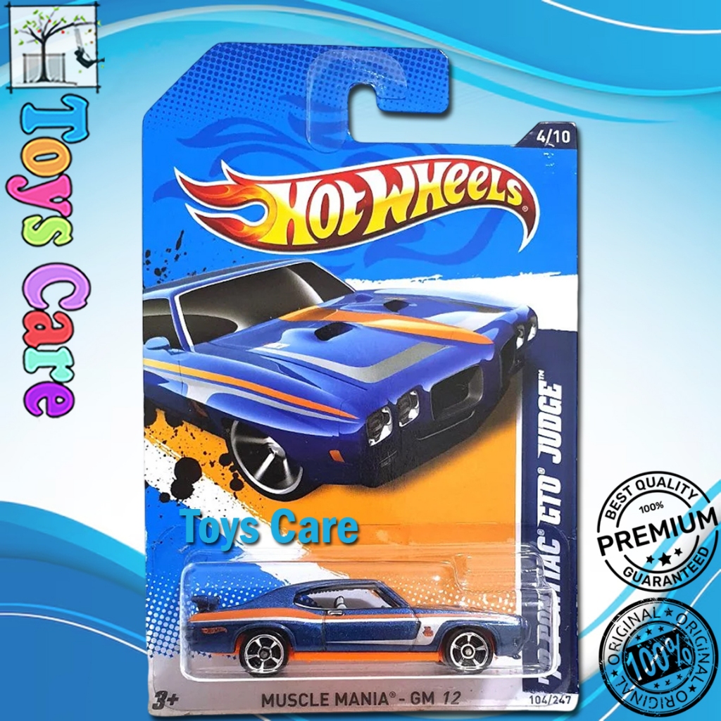 Hot Wheels 70 Pontiac GTO Judge Biru 2012 Muscle Mania