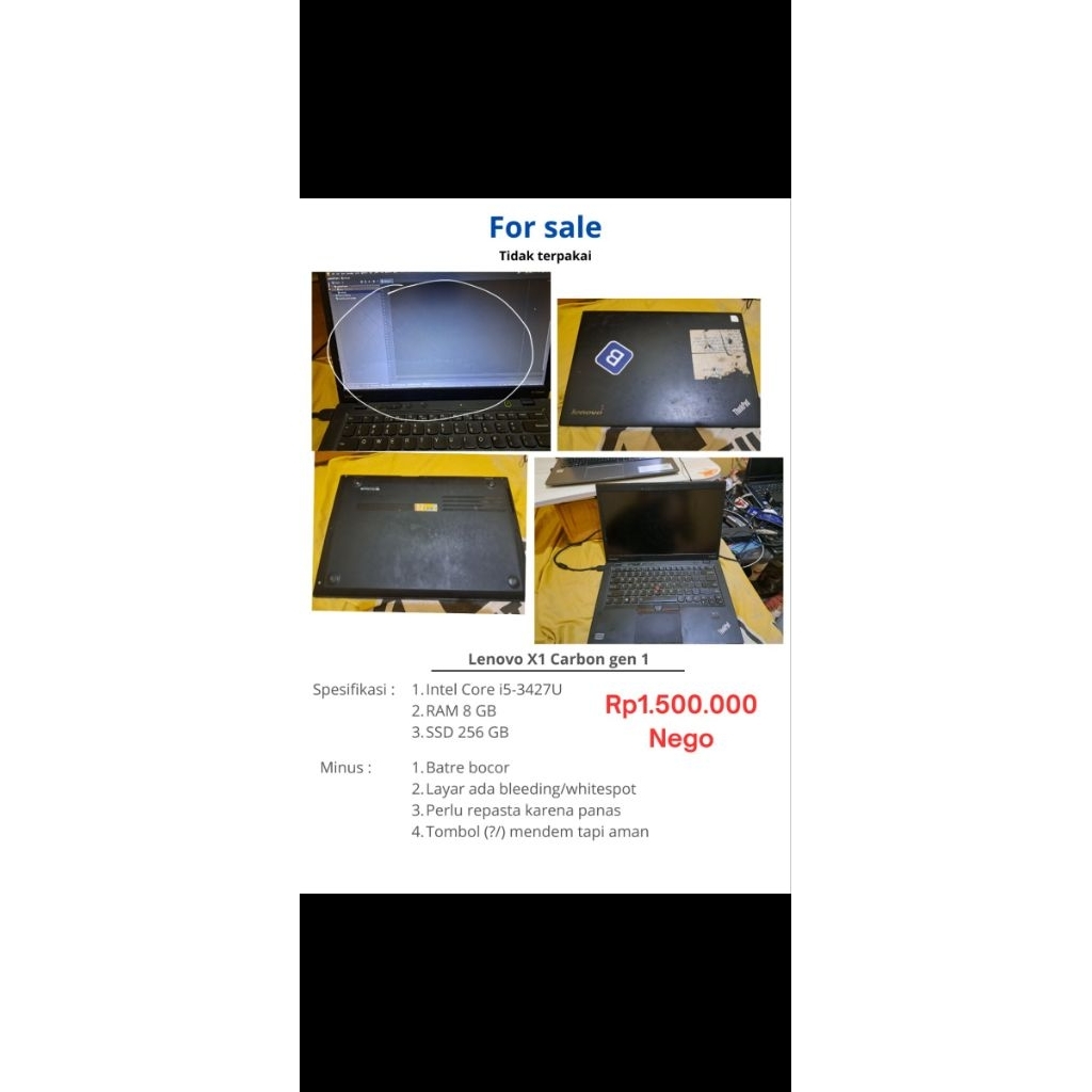 Laptop lenovo x1 carbon gen 1