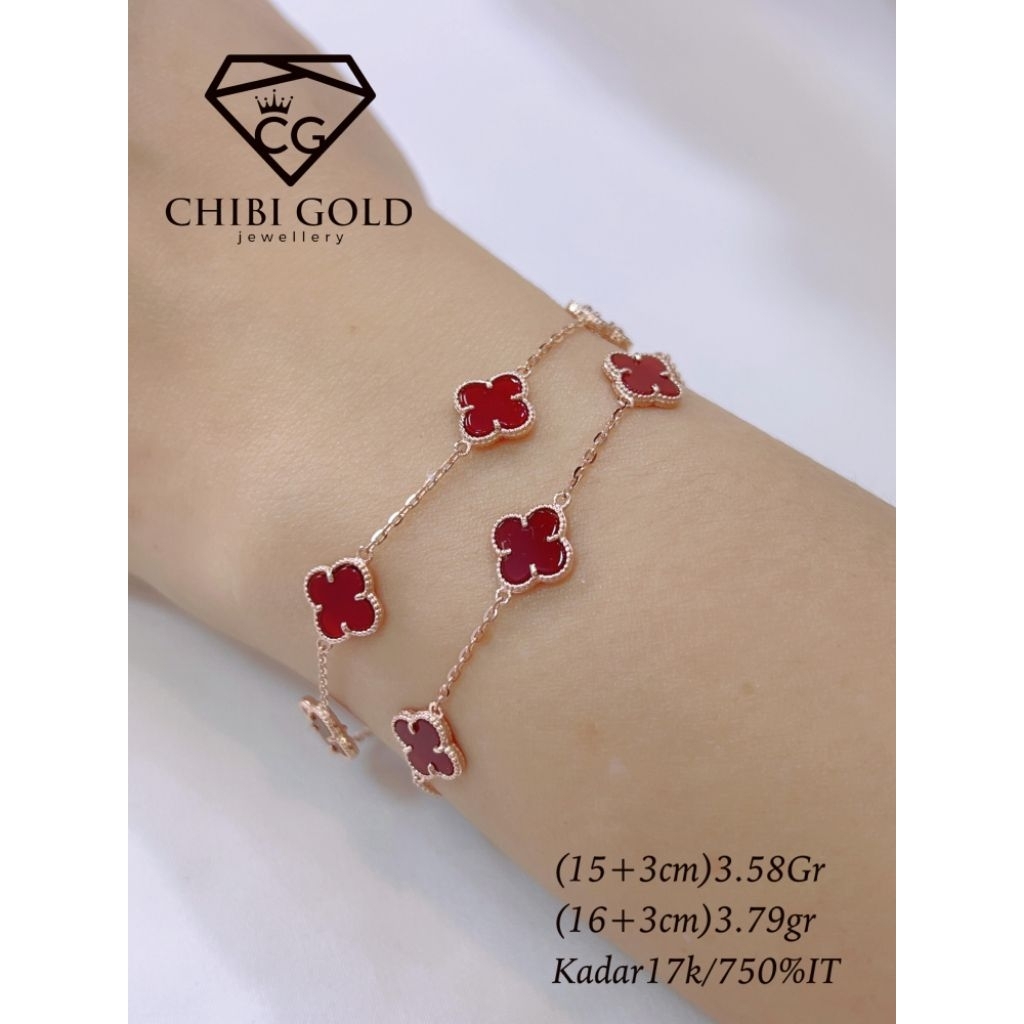CHIBIGOLD - gelang tangan vancleef emas 750 kadar 17k GOLD Bracelet 750 - chibi