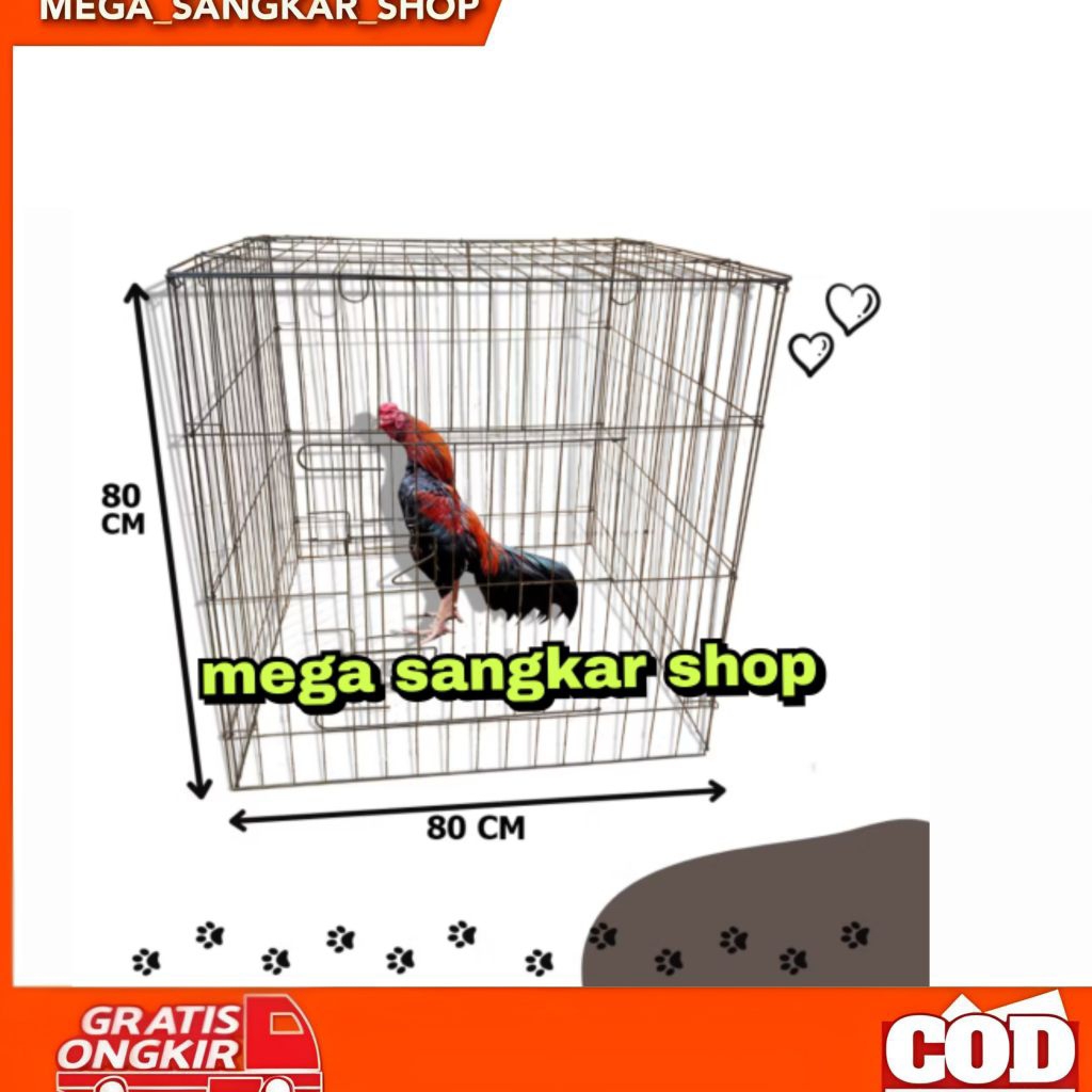 Kandang ayam kotak 80x80x80cm GALVANIS Kandang Umbaran ayam. kandang jemur ayam jago