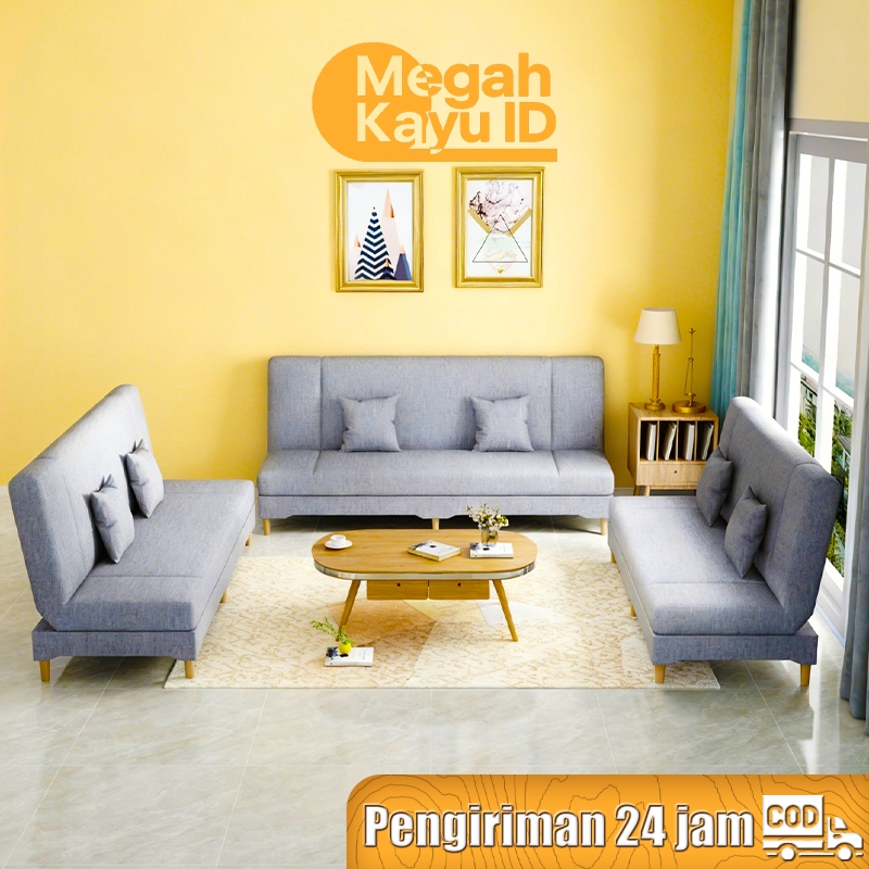 Sofa Lipat Sofa Bed Multifungsi 2in1 Fabric Empuk Estetik Minimalis Cocok Untuk Ruang Kecil
