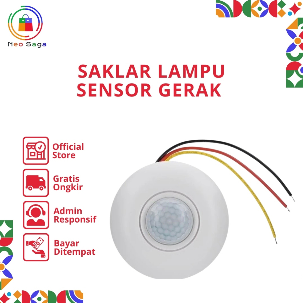 Saklar Lampu Sensor  Motion Detector Plafon / Lampu Saklar Plafon(Gerak Pir switch Otomatis)