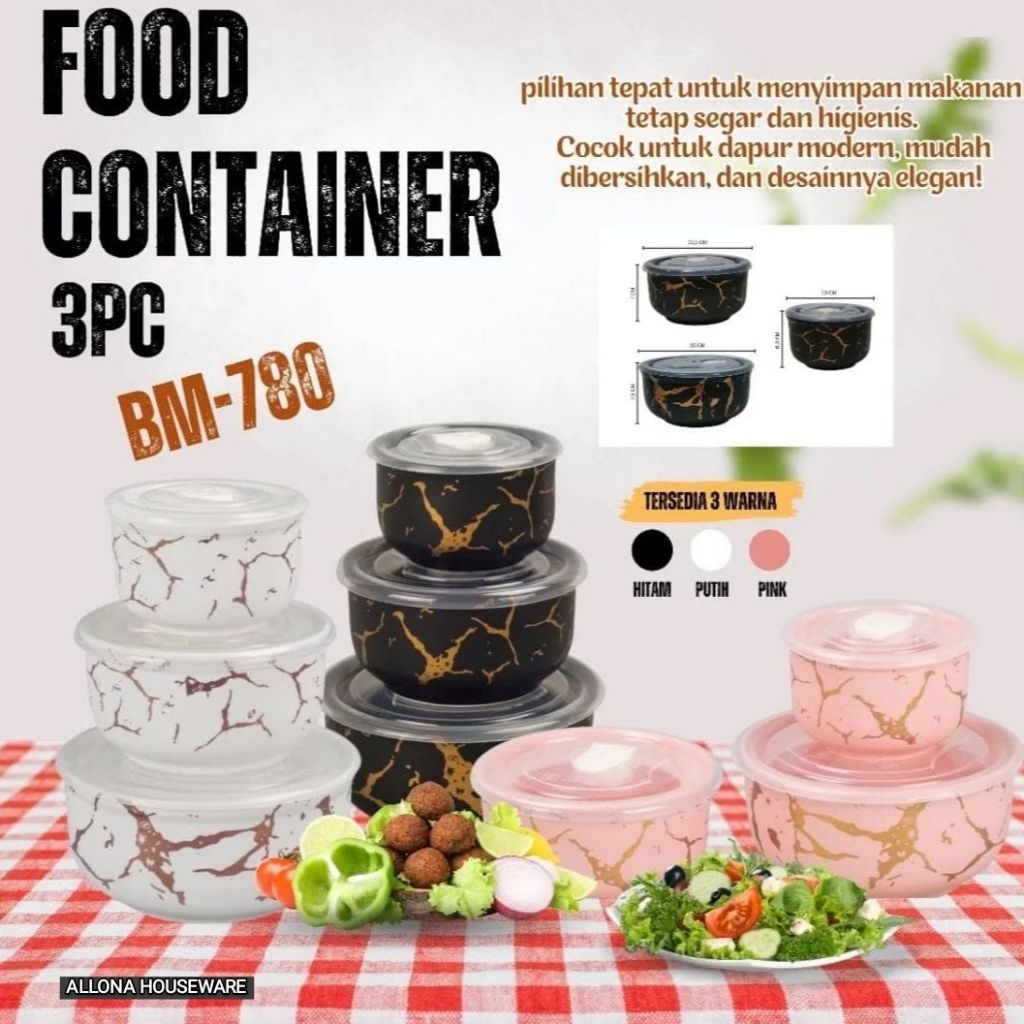 WADAH / TEMPAT SIMPAN MAKANAN SET VICENZA BM-780