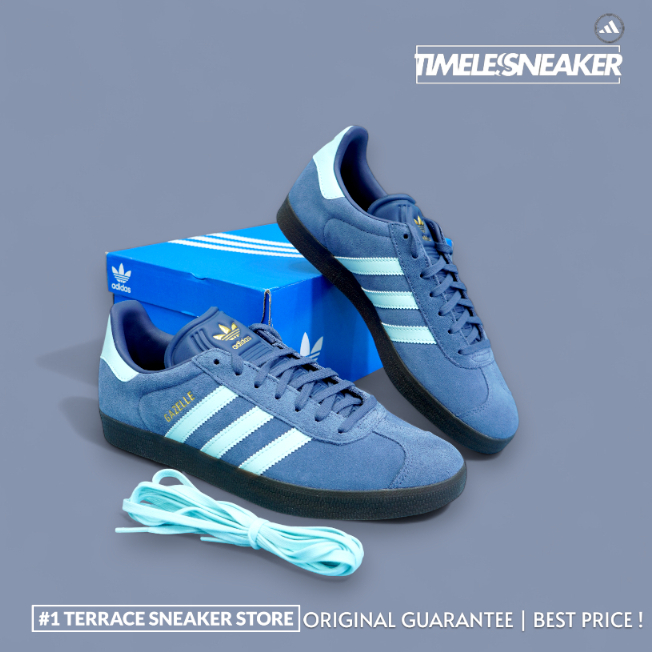 ADIDAS ORIGINAL GAZELLE #JP7782 BLUE/LIGHT BLUE