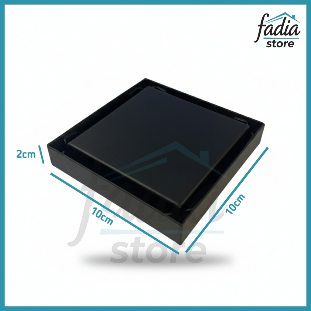 Saringan/Avur Got Kamar Mandi Anti Bau dan Kecoa/ Floor Drain Stainless Hitam 10x10cm Model Kotak