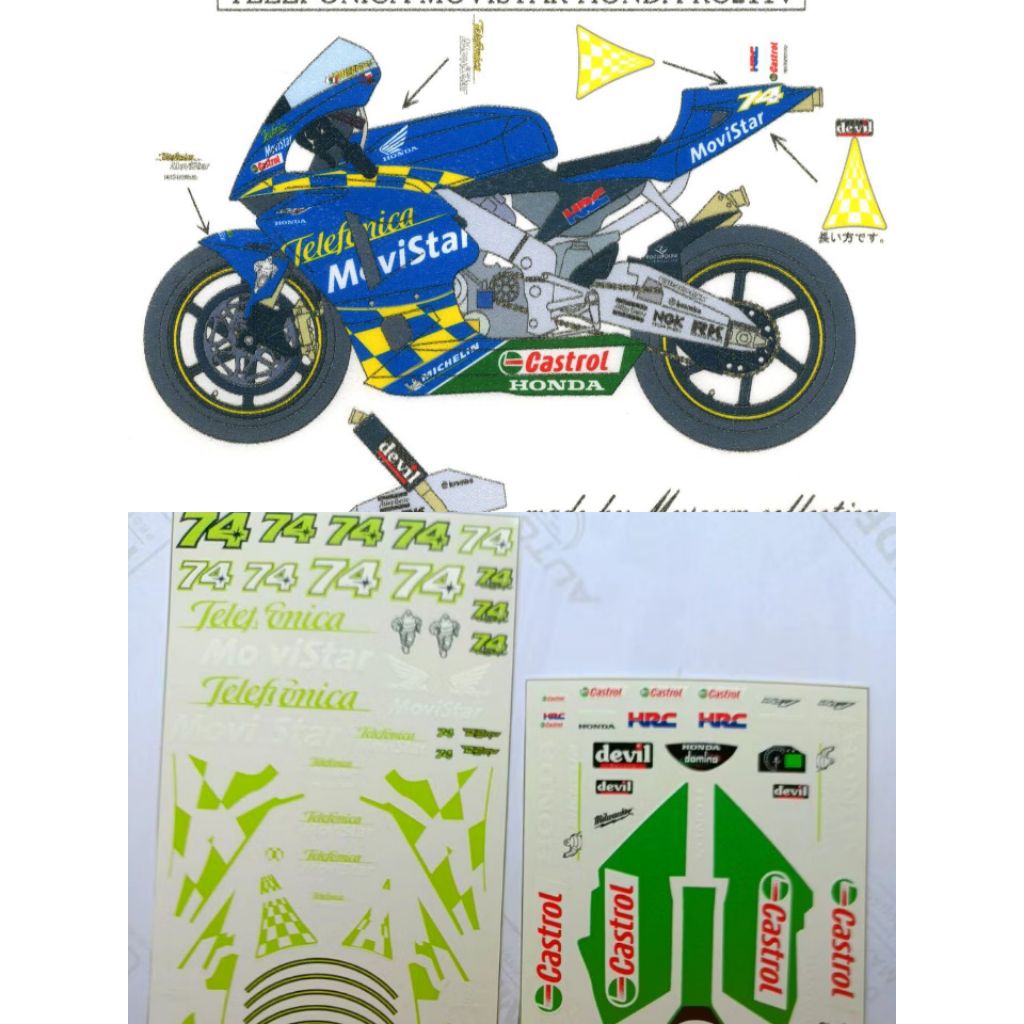 Decal Kato 2003, Honda Rc211v 2003, decal No Precut