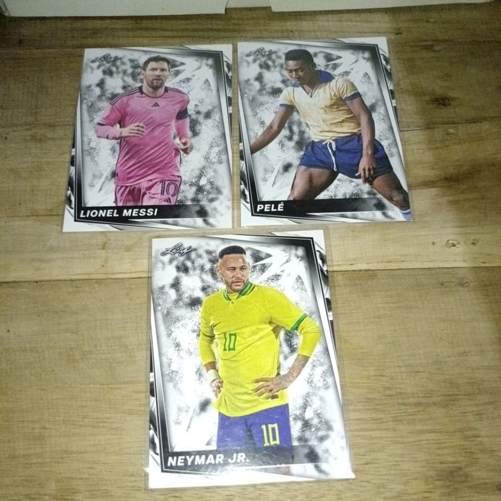 Kartu Bola Messi Neymar Pele leaf 3 kartu