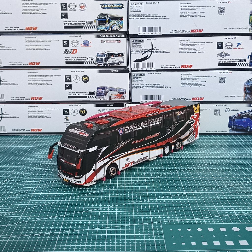 miniatur papercraft bus nusa bhakti tronton skala 50