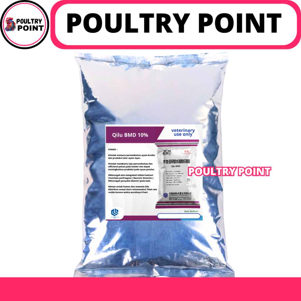 QILU BMD 10% - AGP Ayam Pemacu Pertumbuhan & Penggemukan Ayam Broiler Pedaging & Ayam Petelur Layer