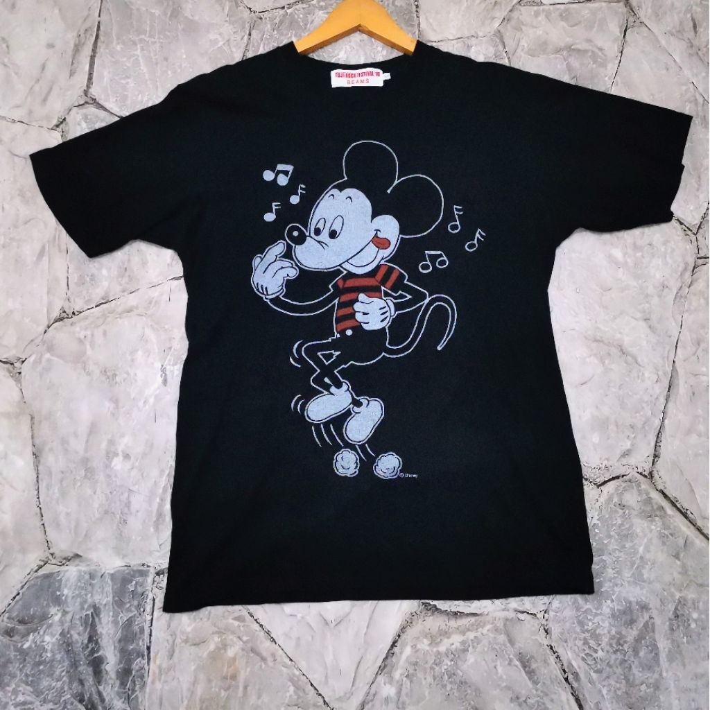 FUJI ROCK FESTIVAL 2016  x BEAMS x MICKEY MOUSE Original Official Merch T-Shirt Kaos
