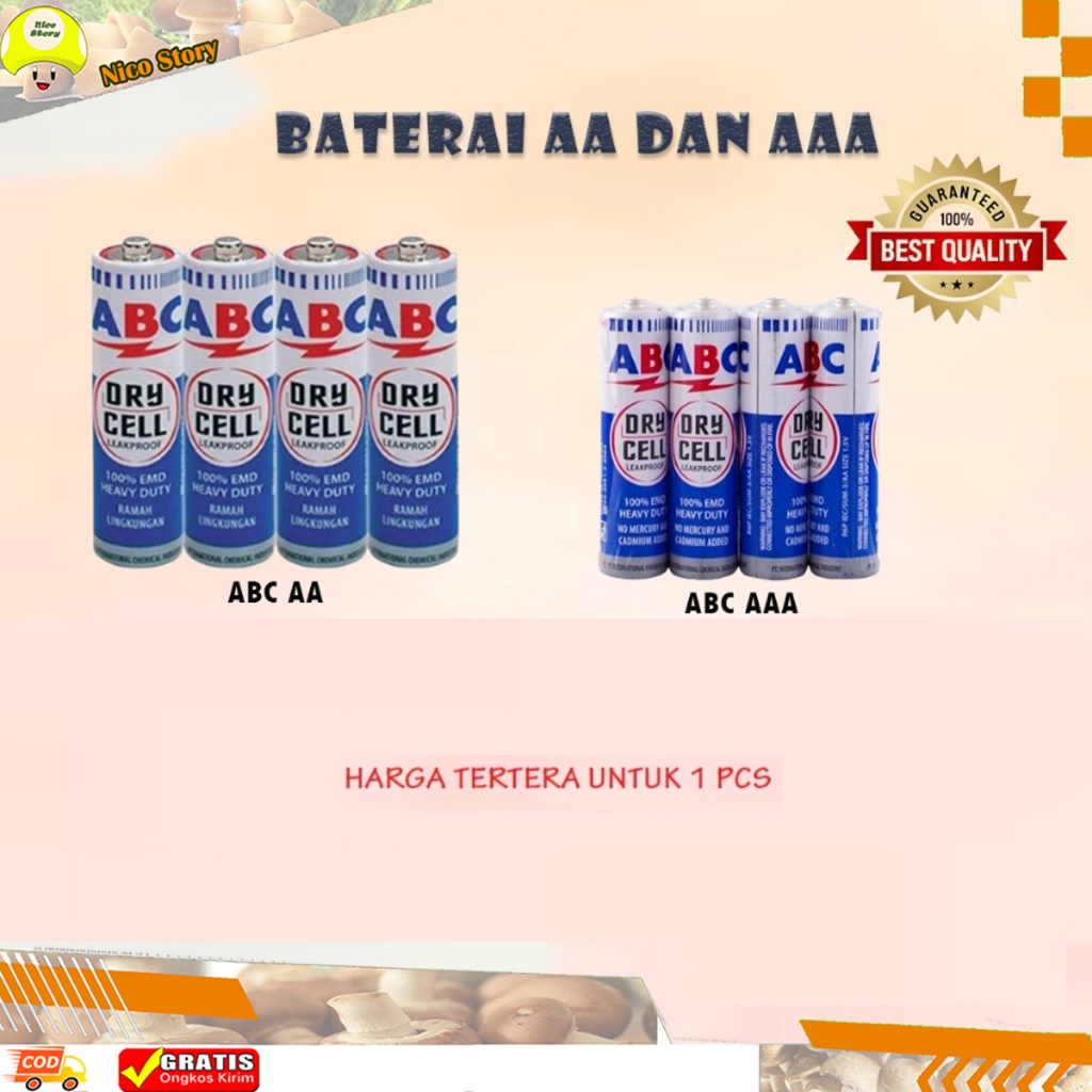 (ncs) Baterai satuan 1pcs Dynamax Dan ABC Kecil AA AAA 1.5V battery batu batre batere murah anti boc