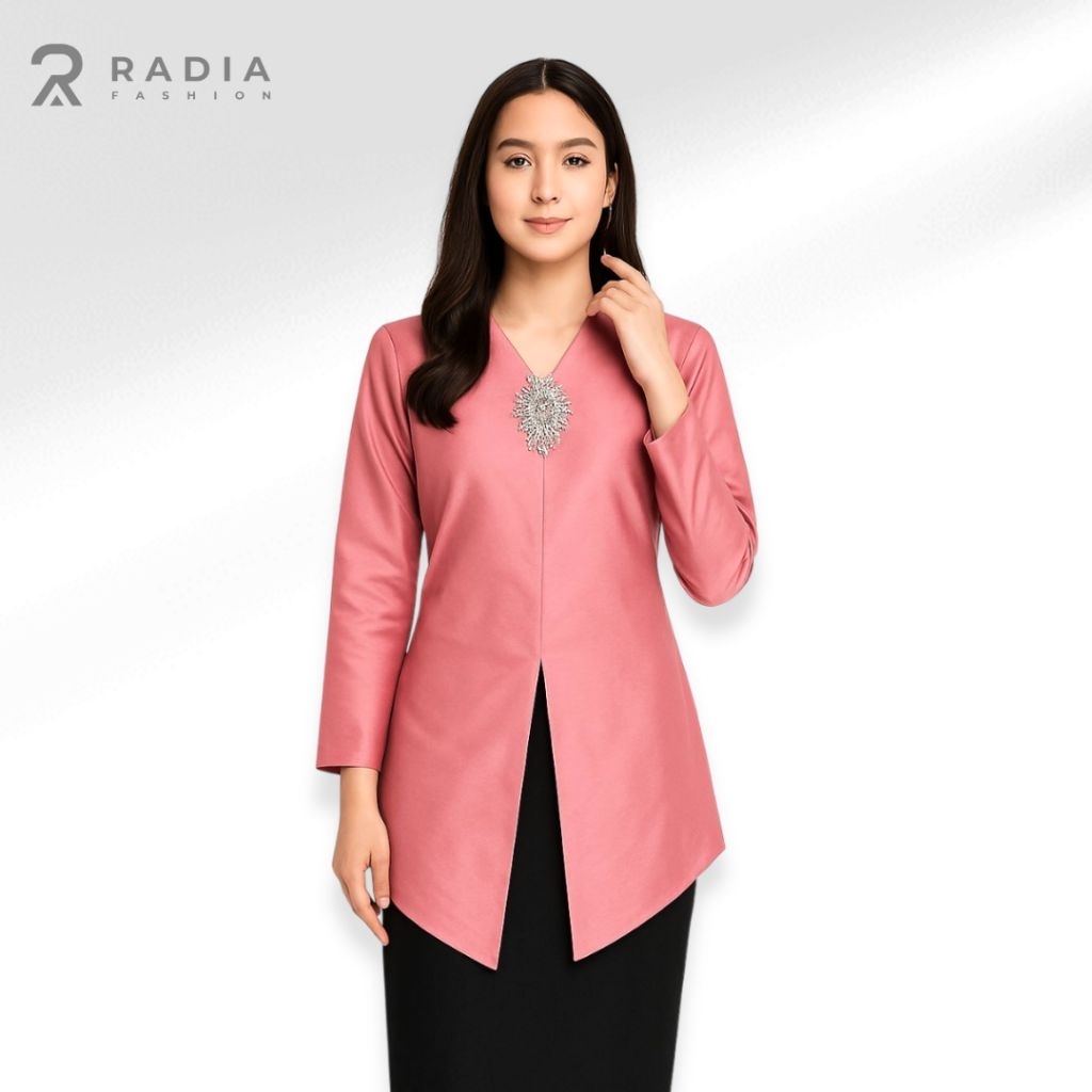 Radia Fashion Pakaian Tunik Kebaya encim Polos Katun Toyobo High Quality