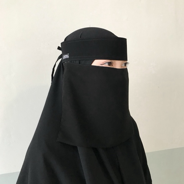 FAHIMY NIQOB - Niqab Bandana ped keras tali kecil label kain bedoon esm