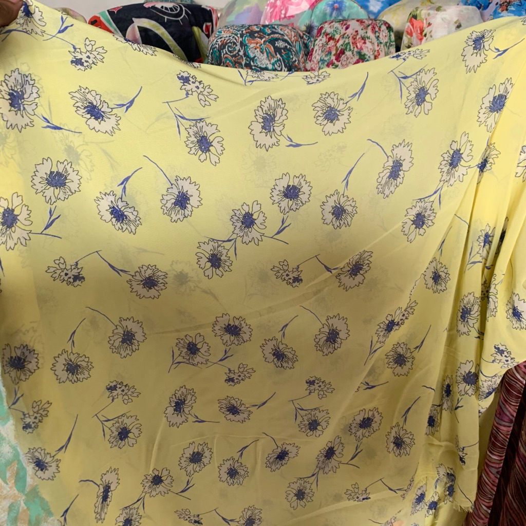 kain sifon motif - kain chiffon motif bunga - kain sifon korea - kain kebaya sifon - kain dress ceru