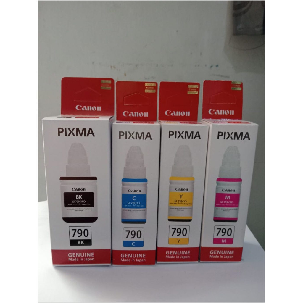 Tinta Canon PIXMA Gi 790 Original ( 1Set 4Pcs) Warna BK Y C M For  Untuk Printer Series G1000 G2000 