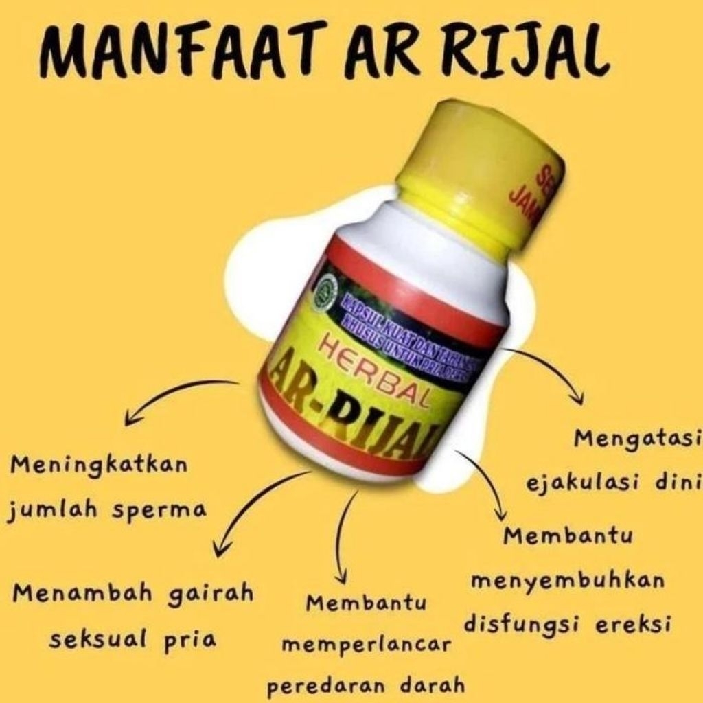 Obat herbal Ar rijal Asli Original Kapsul Kuat Pria Tahan Lama Kapsul Kuat Kapsul Herbal Jamu Kuat (