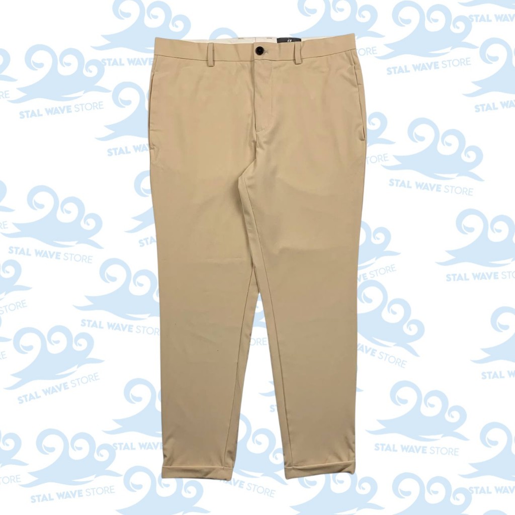 H&M SUIT TROUSERS ANKLE PANTS (CREAM)