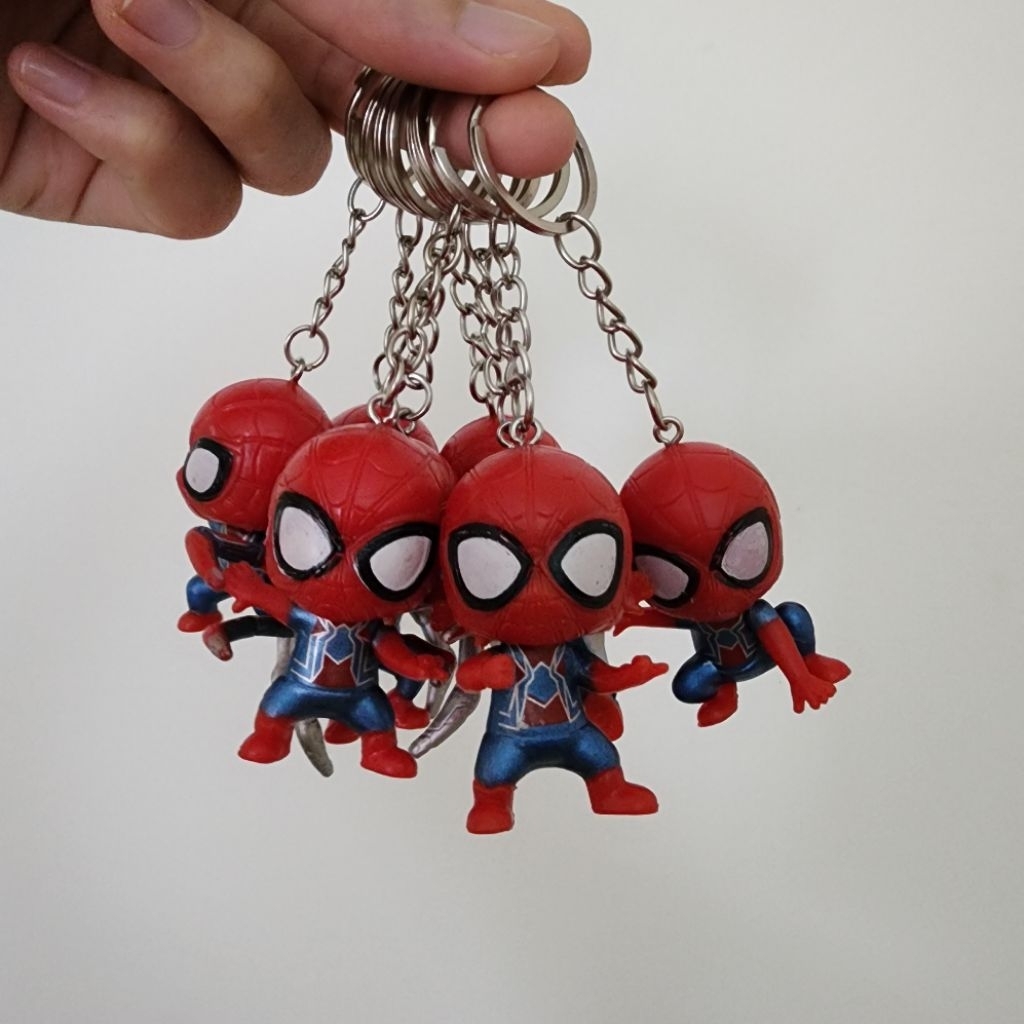 Gantungan Kunci Pajangan Spiderman Mini 2in1 / Hiasan Kue Ulang Tahun