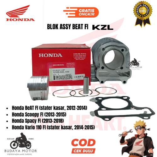 original ahm Cylinder Block Assy Beat FI Blok Honda BeAT FI (stater kasar, 2012–2014) Honda Scoopy F