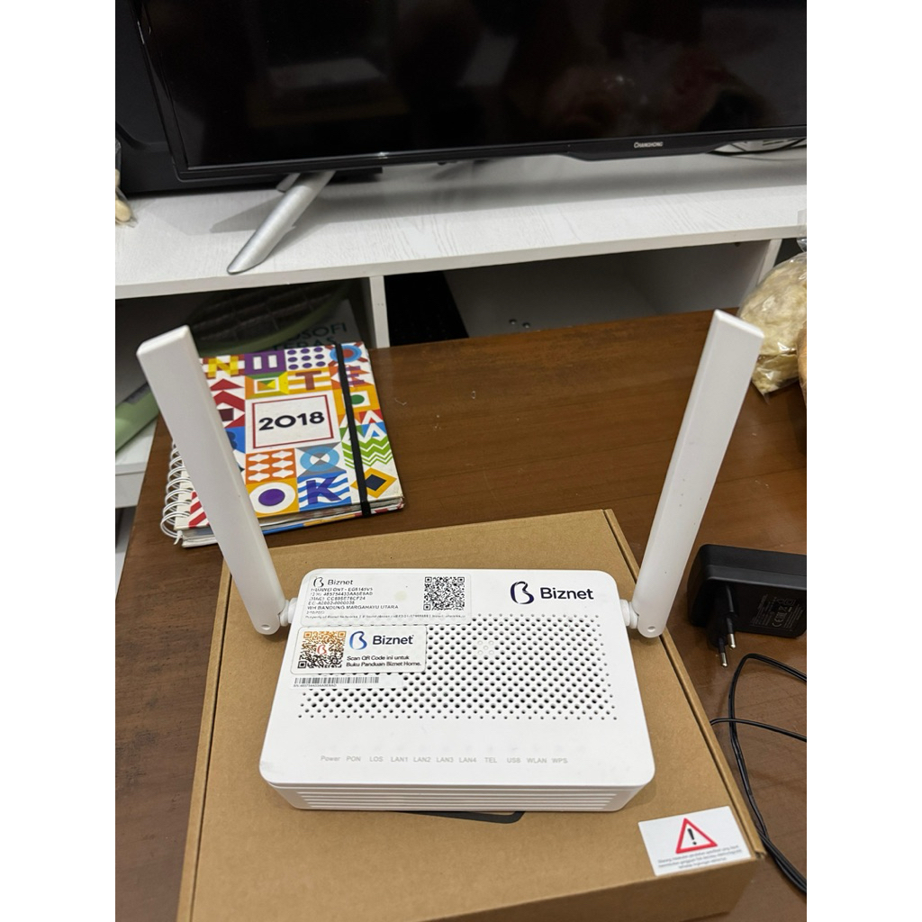 Modem Huawei Echolife EG8145V5 modem wifi Biznet second normal fullset