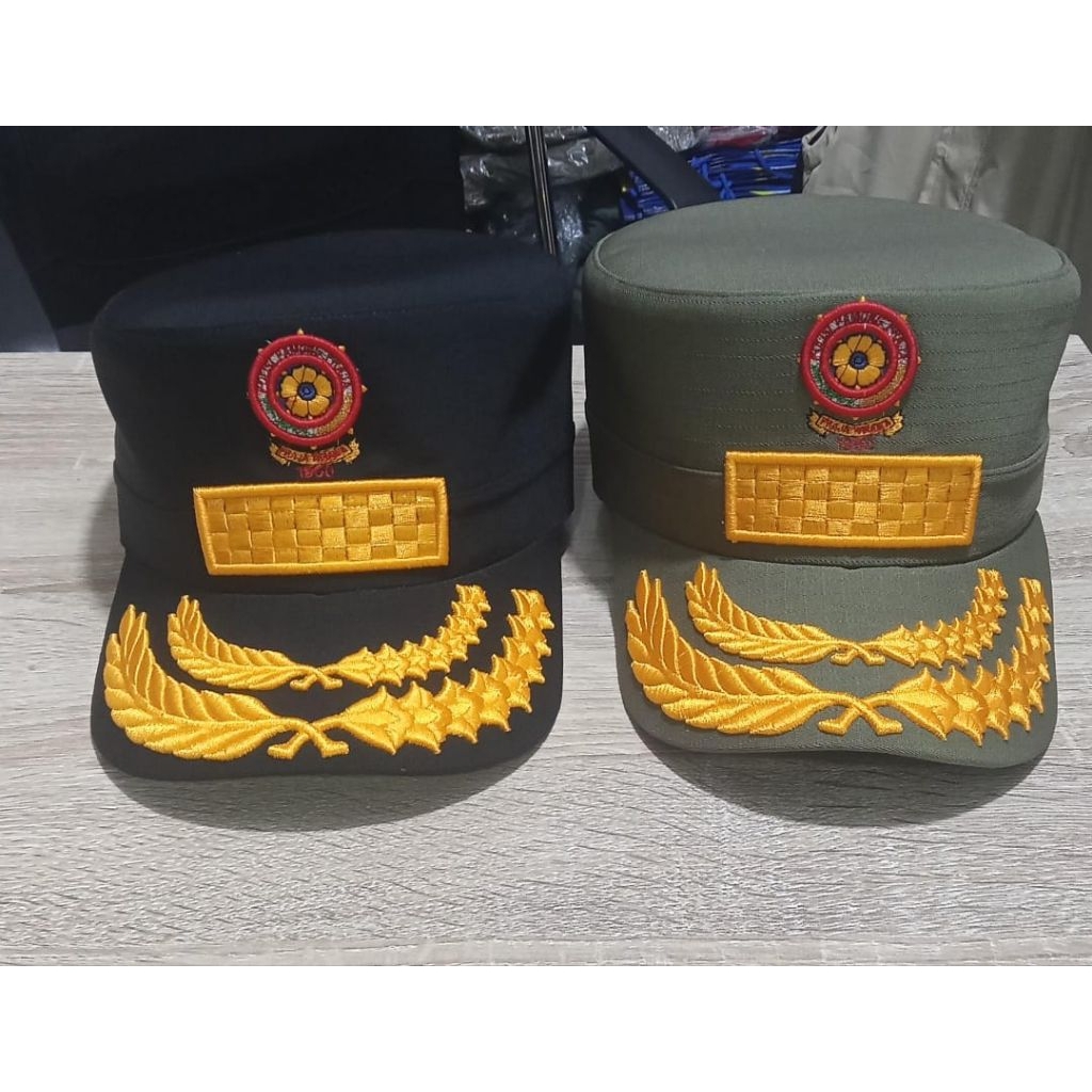 topi komando satpol PP kualitas premium warna hijau pol pp dan hitam