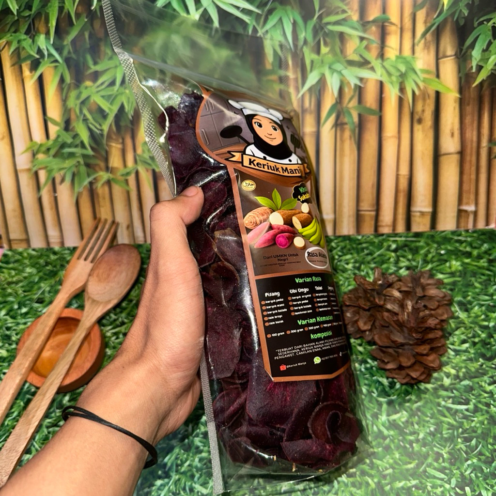 Keripik/kripik ubi ungu original premium kriuk manja
