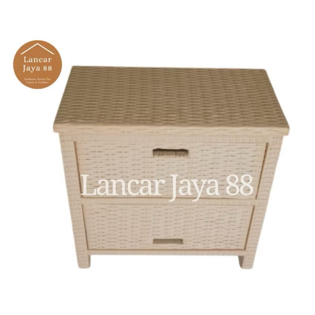 Lemari Laci Rotan Sintetis 2 Laci Minimalis